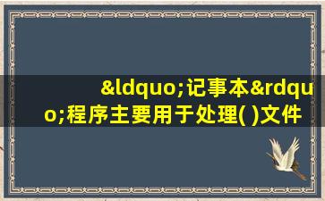 “记事本”程序主要用于处理( )文件